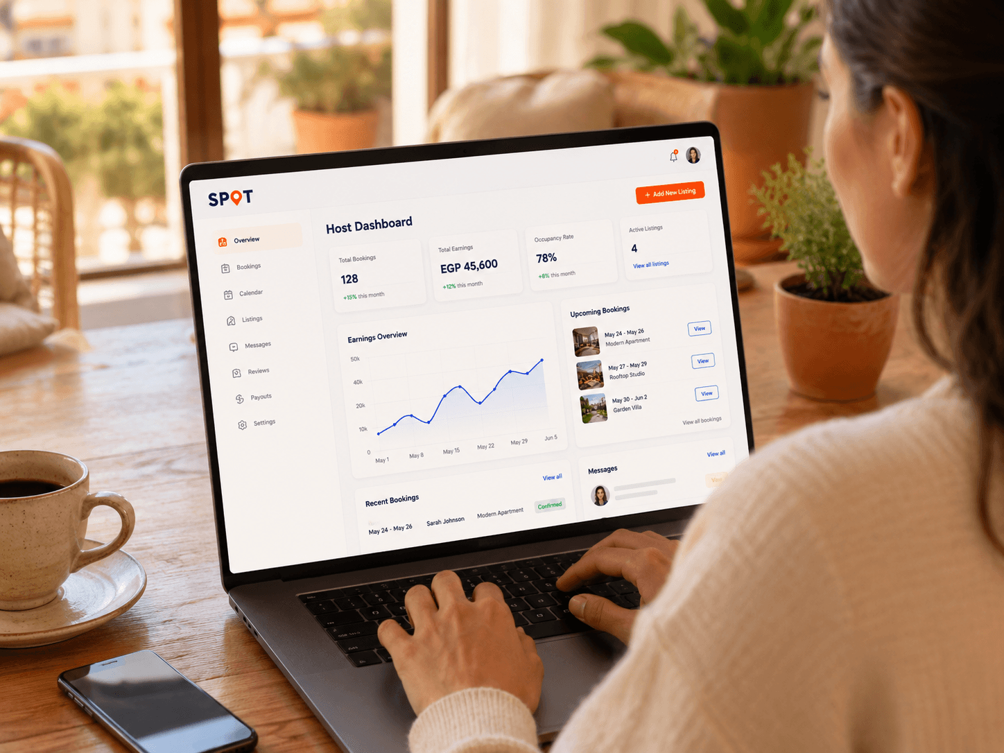 SPOT host dashboard